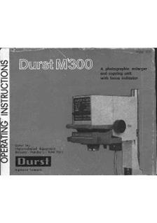 Durst M 300 manual. Camera Instructions.